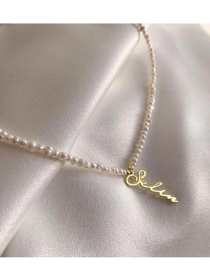 Wind Silver 925 Ayar Gümüş Isimli Inci Kolye