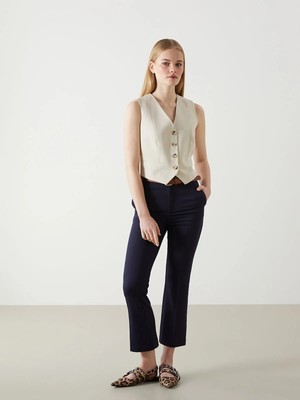 Lc Waikiki Yeni Sezon Beli Kemerli Dar Fit Kadın Pantolon