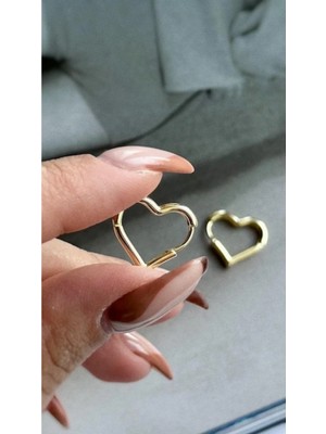 Wind Silver Kalp Küpe Çift 925 Ayar