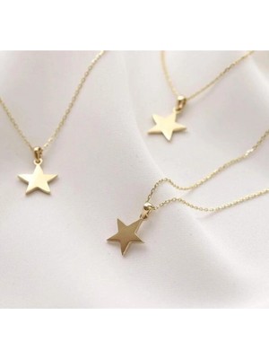 Wind Silver Kadın Gold Minimal Yıldız 925 Ayar Gümüş Kolye