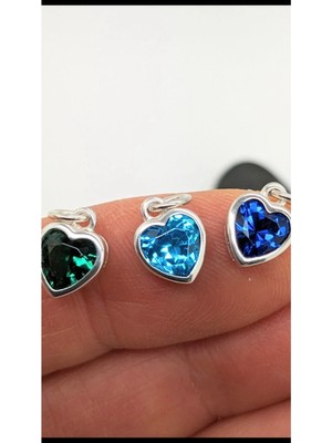 Wind Silver Kalp Kolye Ucu Rengini Seç 925 Ayar