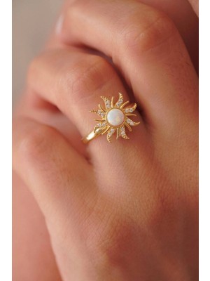 Wind Silver Opal Güneş Ayarlı Yüzük 925 Ayar