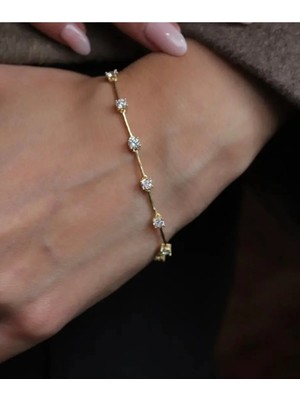 Wind Silver Tek Taş Taş Bileklik Unisex 925 Ayar