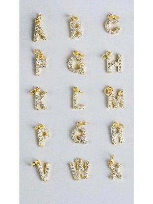 Wind Silver Taşlı Minimal Harfler Kolye Ucunu Seç 925 Ayar