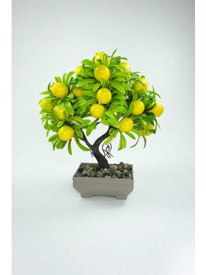 Store Mania Ieg™ Dekor Ağaç Limon Ağacı Saksılı Dekoratif Ağaç Biblo 24X13 cm