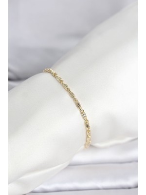 Store Mania Ieg™ cm 14K Gold Renk Burgu Zincirli Model Kadın Bileklik - TJ-BB8286