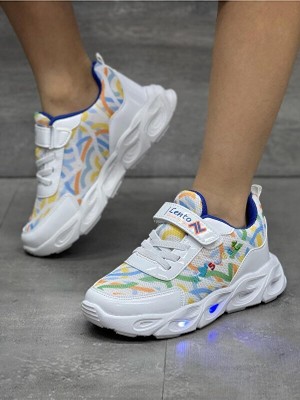 Adımist Çocuk Unisex Rahat Ortopedik Taban Işıklı Snakers Spor Ayakkabı (LENTO IŞIKLI)