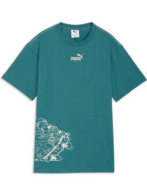 Puma Mid 90S Relaxed Graphic Erkek Çocuk Yeşil Tişört