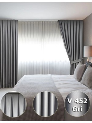 YS Perde Tasarım Lüx Saten Blackout Karartma Güneşlik Perde Yüksek Kaliteli Düz Pilesiz Tek Kanat - Gri SATEN/68437
