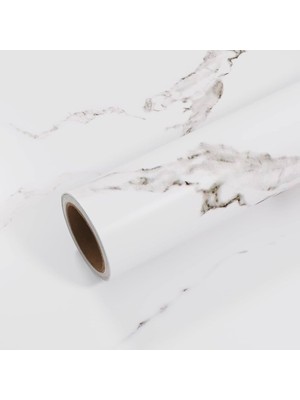 Store Mania Ieg™ Beyaz Mermer Desenli Yapışkanlı Kaplama Kağıdı Büyük Boy 5 Metre