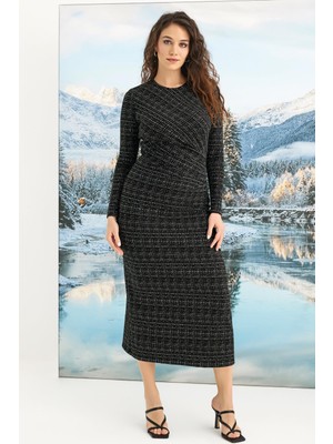 Beruflic Angel Desenli Uzun Kollu Elbise