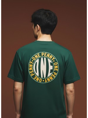 One Penny Watch One Circle Ön Nakış ve Arka Baskılı T-Shirt