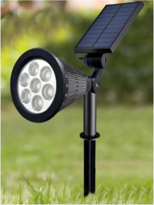 Braventa Collection Solar Kazıklı Çim Armatür 7W Güneş Enerjili LED Çim Lambası Bahçe Ağaç Aydınlatma Lambası (Amber Işı