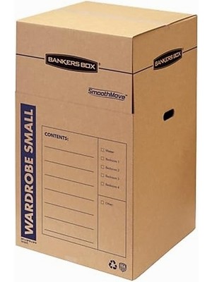 Delixa Bankers Box Gardırop Taşıma Kutuları, Kısa, 50 x 50 x 94 Cm, 3'lü Paket (7710902)