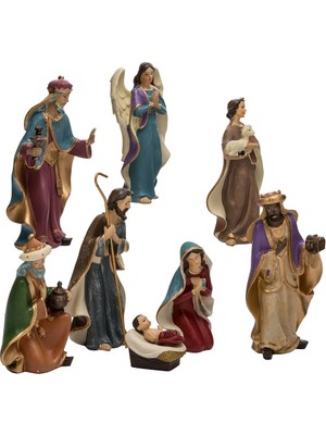 Braventa Collection Kurt S. Adler Resin Noel Bibloları, 16 Cm, 8 Parça Set