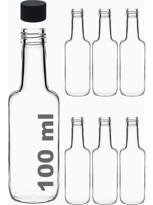 Braventa Collection 100 ml Şeffaf Standart Sosluk 100 cc Sızdırmaz Kapaklı Cam Şişe (6)