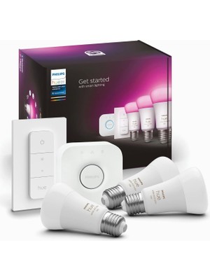 Delixa Huewca 9-75W Renkli Akıllı Başlangıç Seti 3'lü Kumandalı E27 Bluetooth Özellikli