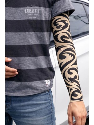 Nacario Mey Ithalat® Giyilebilir Kol Dövmesi Çorap Dövme 3D Baskılı Kol Bacak Dövme 2 Adet Model 14