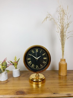 ForWhat Büro Ev Ofis Masa Saati Için 25X20CM Golden Metal Sade Mekanizma