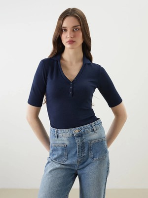 Lc Waikiki Yeni Sezon Polo Yaka Dokulu Kadın Body