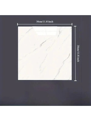 ForWhat Büro Ev Ofis Duvar Dekoru Için 30X30CM Beyaz Mermer Stil Alüminyum Plastik Sticker