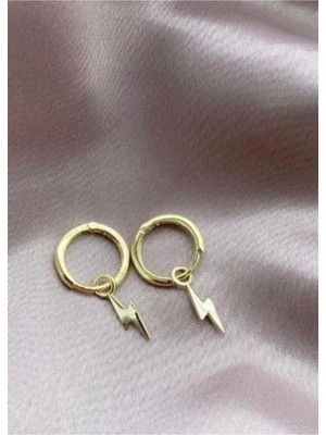 Wind Silver 925 Ayar Gümüş Şimşek Küpe