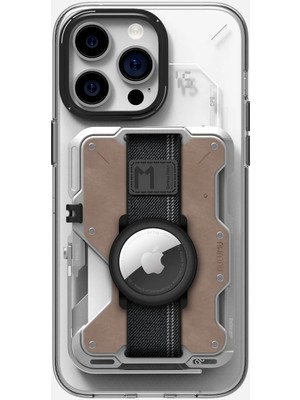 Aulumu G03 Çok Amaçlı Manyetik Metal Deri Cüzdan MagSafe Özellikli Genuine Leather Kartlık