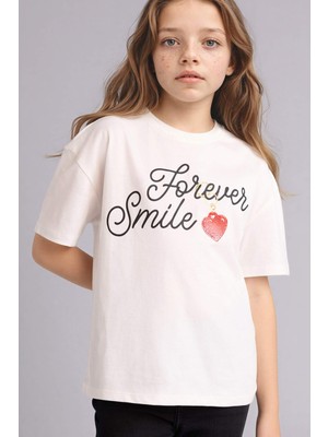 DeFacto Oversize Baskılı Tişört Kız Çocuk G1778A826SM