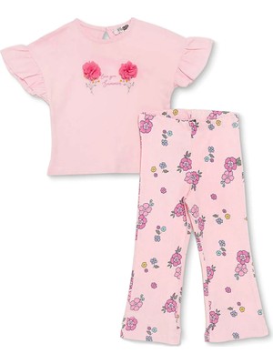 Hellobaby Hellobaby, Kız, Bluz-Tayt, Çiçek Baskılı, Flower Garden, Bisiklet Yaka, Uzun Paça, Kısa Kol