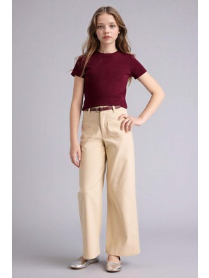 DeFacto Wide Leg Esnek Bantlı Paça Pantolon Kız Çocuk G7047A826SM