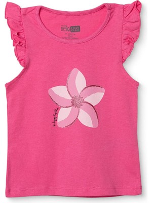 Hellobaby Hellobaby, Kız, Atlet Tshirt, Çiçek Baskılı, Bisiklet Yaka, Atlet