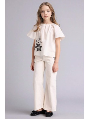 DeFacto %100 Pamuk Wide Leg Gabardin Pantolon Kız Çocuk G7579A826SM
