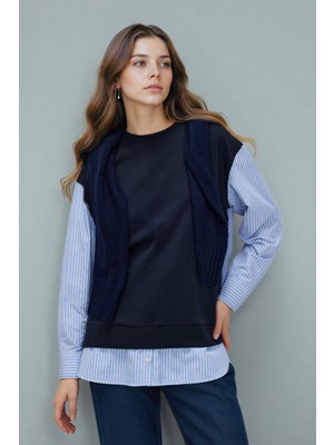 DeFacto Regular Fit Bisiklet Yaka Sweatshirt Kumaşı Sweatshirt Tunik G9278AX26SP