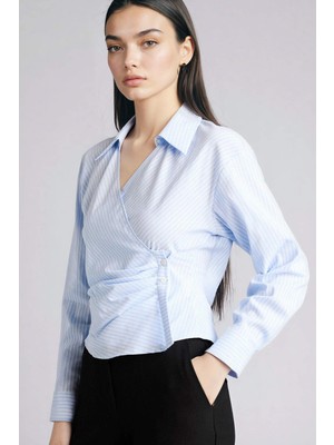 DeFacto Çizgili Bengalin Gömlek F9765AX26SP