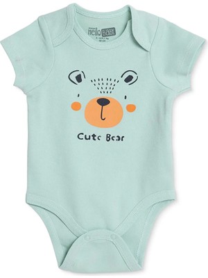 Hellobaby Hellobaby, Erkek, Kısa Kol Body, Hayvan Baskılı, Çıtçıtlı, Zarf Yaka, Kısa Kol