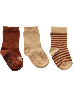 Hellobaby Hellobaby, Erkek, 3lü Kaydırmaz Çorap, Hayvan Baskılı