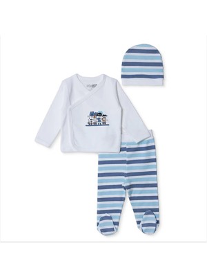 Hellobaby Hellobaby, Erkek, Zıbın-Şapka-Patikli Alt, Hayvan Baskılı, Çıtçıtlı, V Yaka, Uzun Paça, Uzun Kol