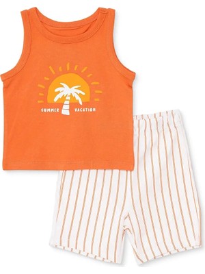 Hellobaby Hellobaby, Erkek, Atlet-Şort, Palmiye Baskılı, Bisiklet Yaka, Diz Üstü, Atlet