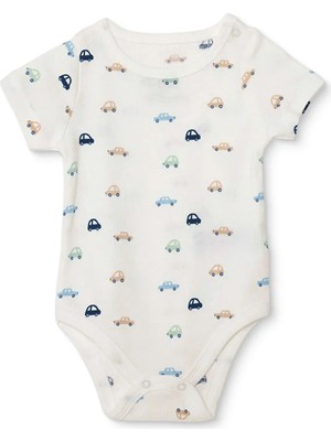 Hellobaby Hellobaby, Erkek, Kısa Kol Body, Araba Baskılı, Çıtçıtlı, Çıtçıtlı Yaka, Kısa Kol
