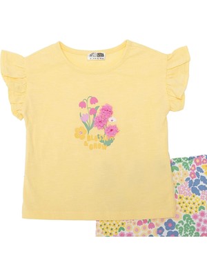 Hellobaby Hellobaby, Kız, Bluz-Tayt, Ditsy Flower, Bisiklet Yaka, Uzun, Kısa Kol