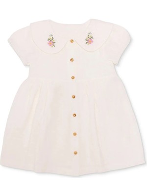 Hellobaby Hellobaby, Kız, Elbise, Çiçek Baskılı, Düğmeli, Vintage Girl, Bebe Yaka, Kısa Paça, Kısa Kol