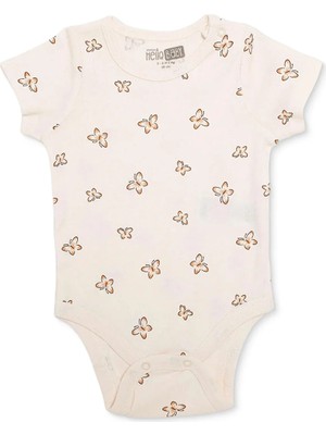 Hellobaby Hellobaby, Kız, Kısa Kol Body, Kelebek Baskılı, Çıtçıtlı, Çıtçıtlı Yaka, Kısa Kol