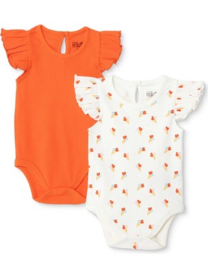 Hellobaby Hellobaby, Kız, 2li Atlet Body, Hayvan Baskılı, Çıtçıtlı, Bisiklet Yaka, Atlet