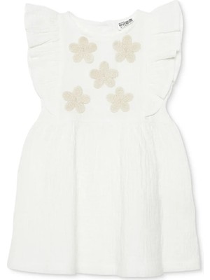 Hellobaby Hellobaby, Kız, Elbise, Çiçek Baskılı, Düğmeli, Vintage Girl, Bisiklet Yaka, Kısa Paça, Kısa Kol