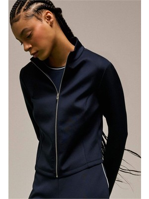 DeFacto Standart Fit Dik Yaka Skuba Dalgıç Kumaş Hırka F9488AX26SP