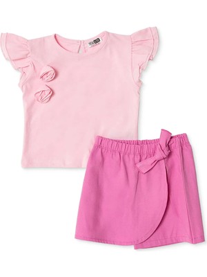 Hellobaby Hellobaby, Kız, Bluz-Etek, Çiçek Baskılı, Flower Garden, Bisiklet Yaka, Kısa Kol