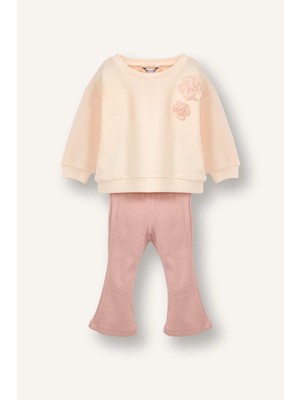 DeFacto Çiçekli Sweatshirt Tayt 2'li Takım Kız Bebek G8732A526SP