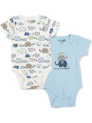 Hellobaby Hellobaby, Erkek, 2li Kısa Kol Body, Hayvan Baskılı, Çıtçıtlı, Çıtçıtlı Yaka, Kısa Kol