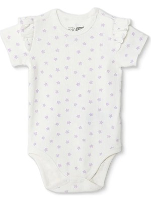 Hellobaby Hellobaby, Kız, Kısa Kol Body, Çiçek Baskılı, Çıtçıtlı, Bisiklet Yaka, Kısa Kol