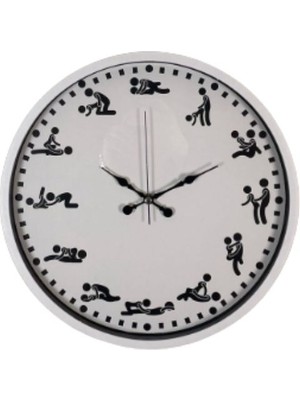 Gizli Renkler Censan Kamasutra Temalı (Pozizyonlu) Duvar Saati Beyaz